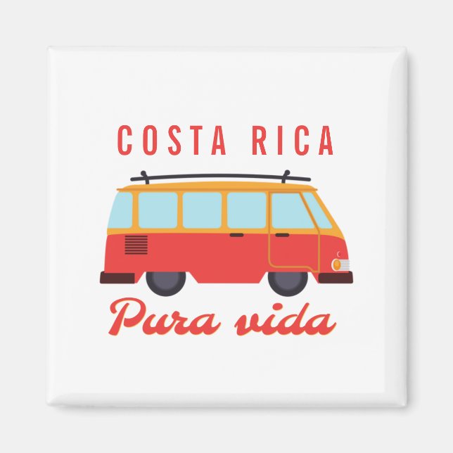 Costa Rica Surfing Travel Van Magnet (Framsidan)