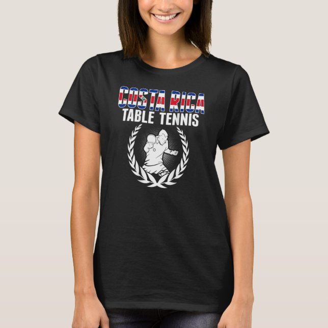 Costa Rica Table Tennis Fans Costa Rican Ping Pong T Shirt (Framsida)