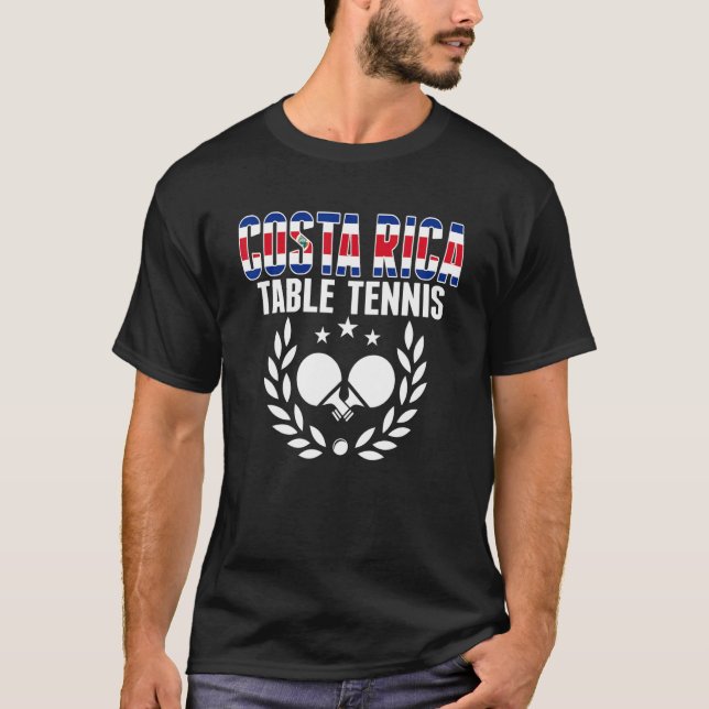 Costa Rica Table Tennis Fans Costa Rican Ping Pong T Shirt (Framsida)
