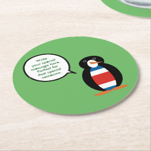 Costa Rica Talande Ms Penguin Personlig Underlägg Papper Rund
