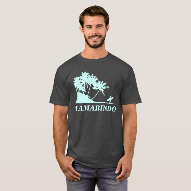 Costa Rica Tamarindo Surfing Beach Souvenir T Shirt (Hel framsida)
