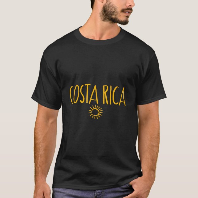 Costa Rica Teckning Av Sol Ambertryck T Shirt (Framsida)