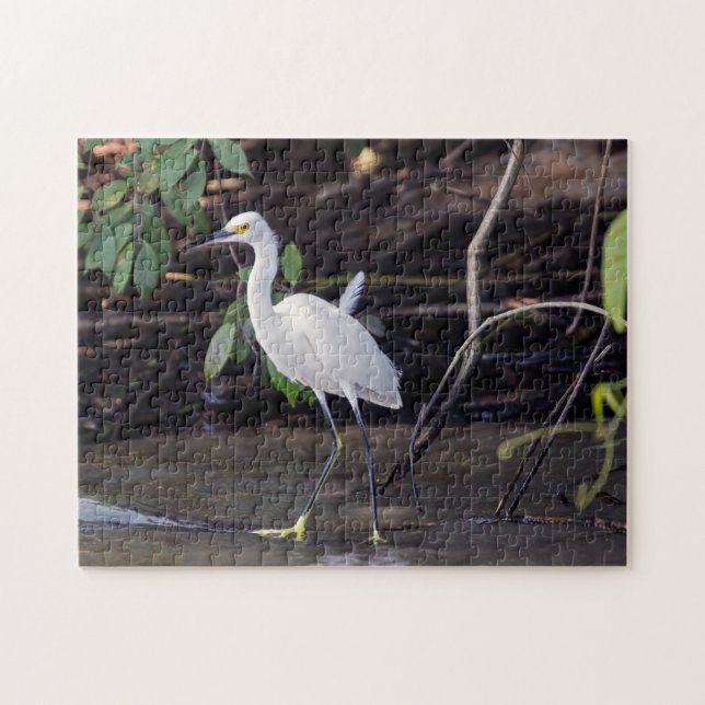 Costa Rica, Tortuguero - Egretta thula Pussel (Horisontell)