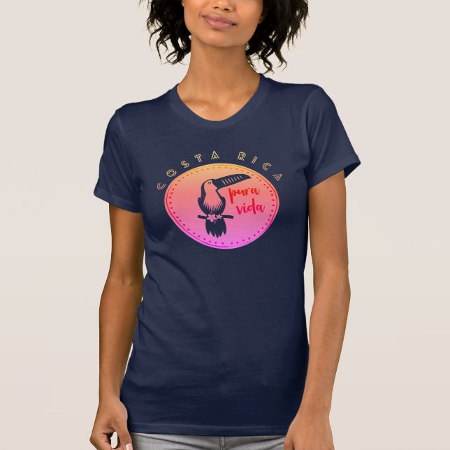 Costa Rica Toucan Pura Vida T Shirt (Framsida)