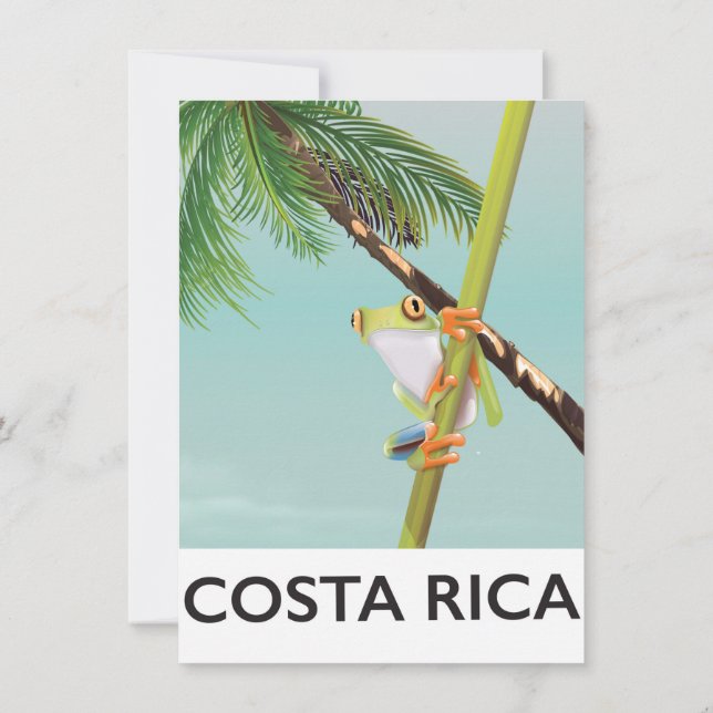 Costa Rica Träd Frosk Semester affisch Inbjudningar (Baksida)