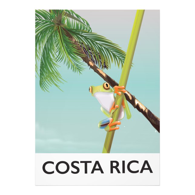 Costa Rica Trädkrökt Semester affisch Fototryck (Framsidan)
