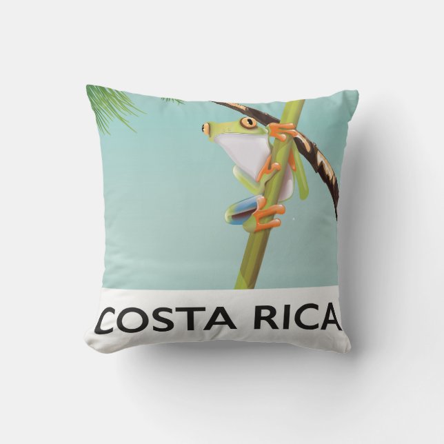 Costa Rica Trädkrökt Semester plakat Kudde (Framsida)
