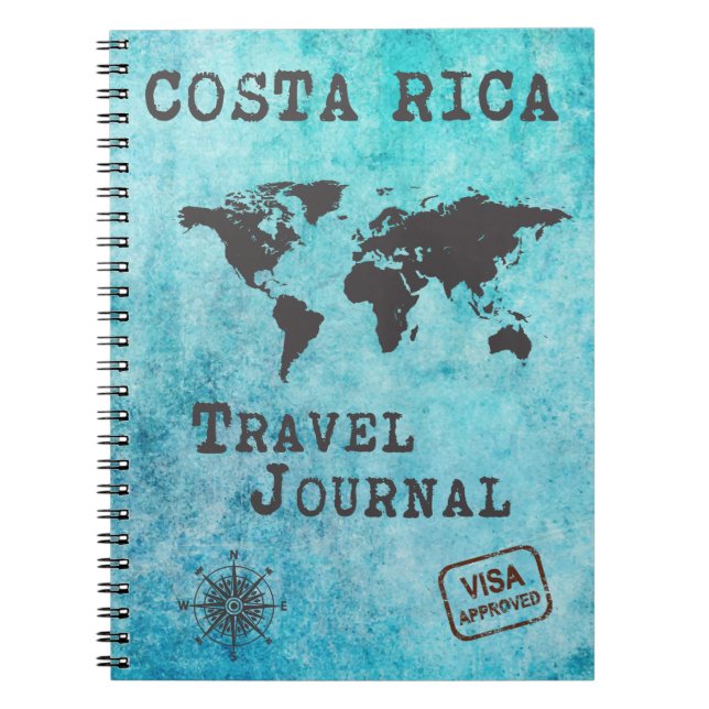 Costa Rica Travel Journal Vacation Resa Planner Anteckningsbok (Framsidan)