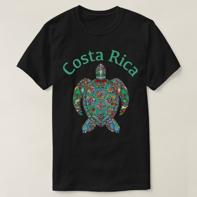 Costa Rica Tribal Turtle Gift T Shirt (Design framsida)