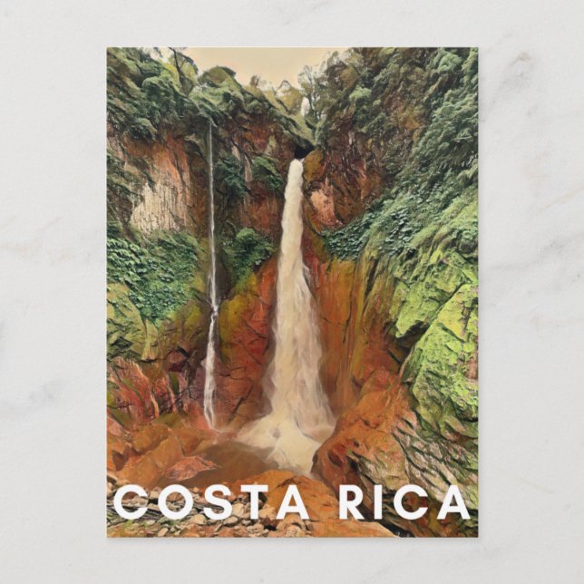 Costa Rica Tropical Waterfall vykort (Framsida)