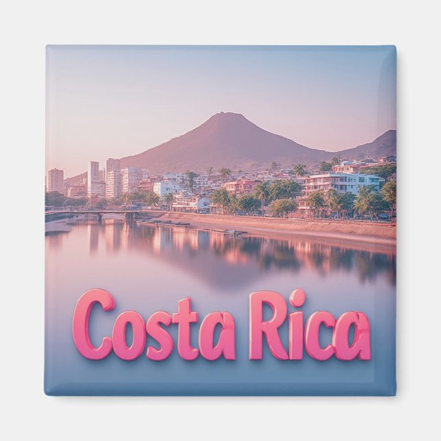 Costa Rica Tropisk Kuststad Magnet (Framsidan)