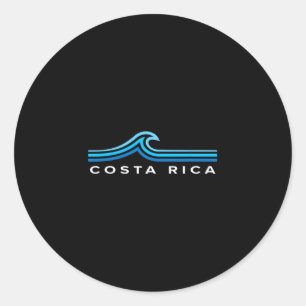 Costa Rica-vågor Vintage herr kvinner flickor pojk Runt Klistermärke