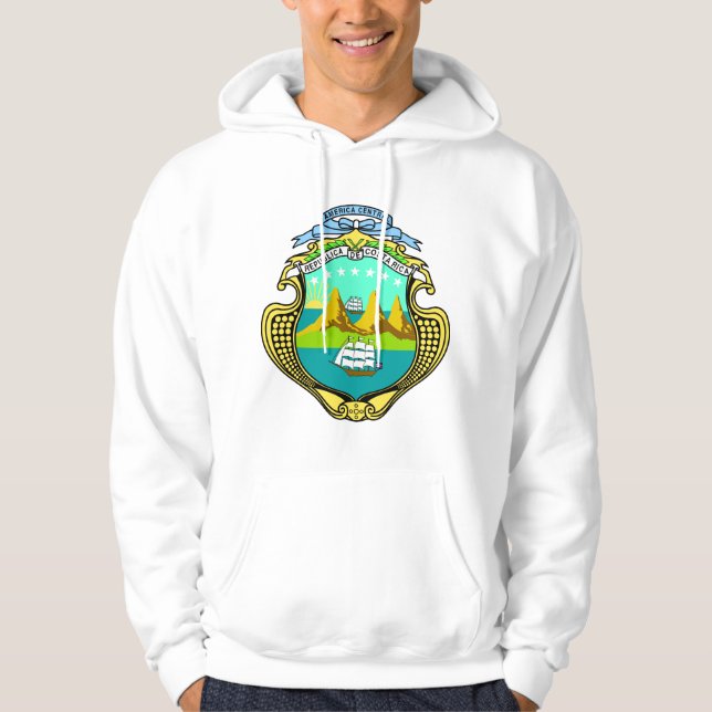 Costa Rica vapensköldCR Sweatshirt Med Luva (Framsida)