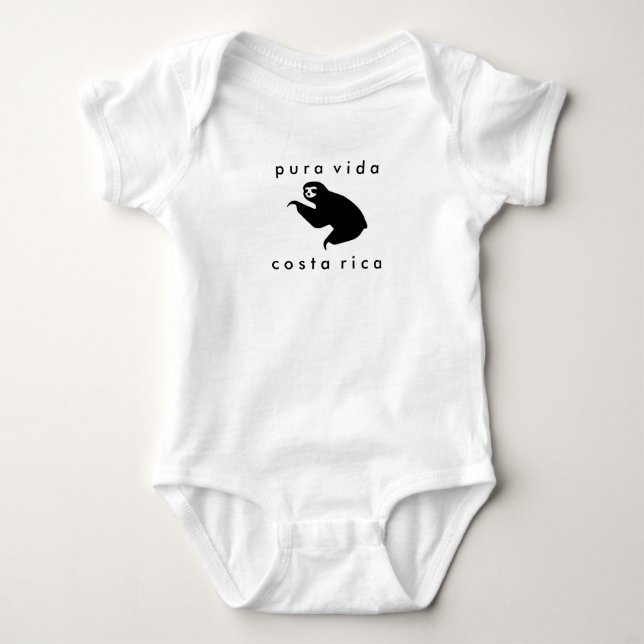 Costa Rica Vida Sloth Tee Shirt (Framsida)