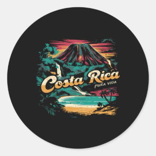 Costa Rica Vintage 70s Retro Throwback Family Vaca Runt Klistermärke