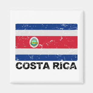 Costa Rica Vintage Flagga Magnet