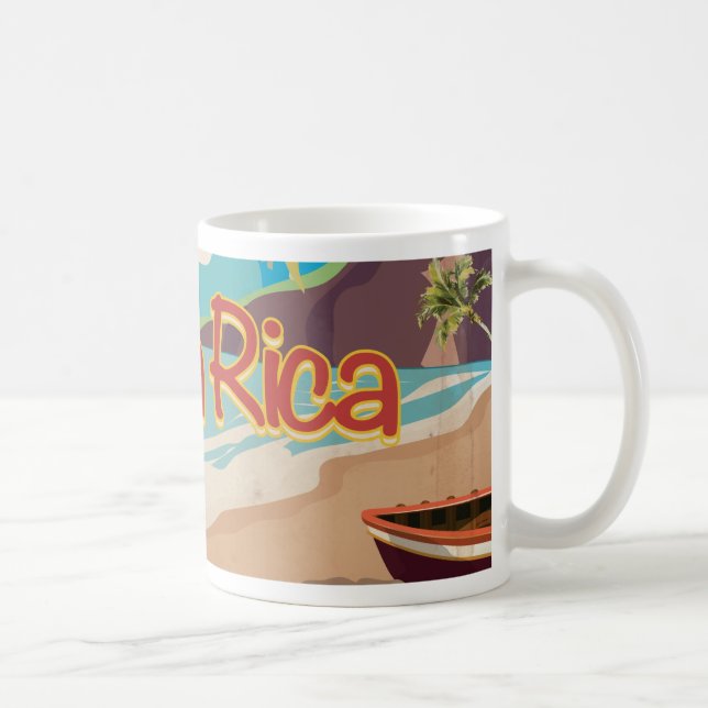 Costa Rica Vintage Resemålkningaffisch Kaffemugg (Höger)
