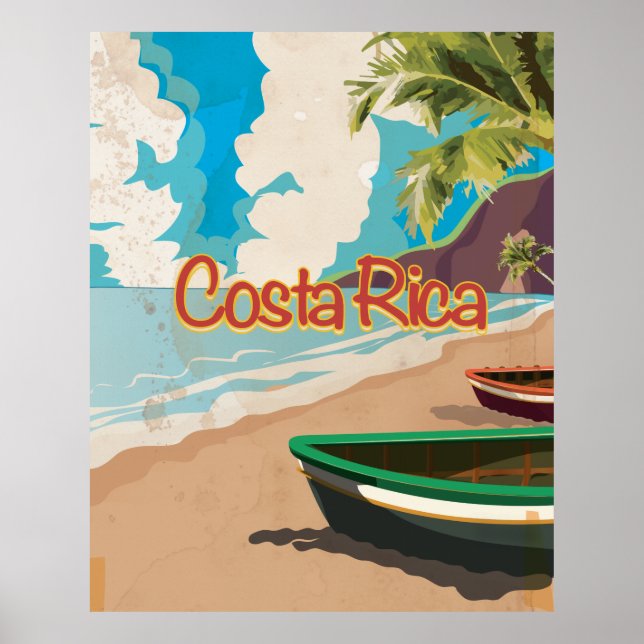Costa Rica Vintage Resemappgavsaffisch Poster (Framsidan)