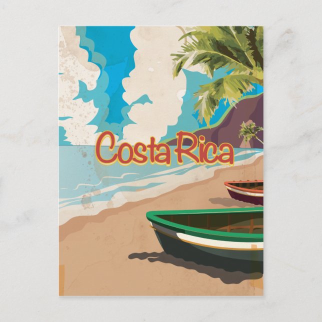Costa Rica Vintage Resemapposter Vykort (Framsida)