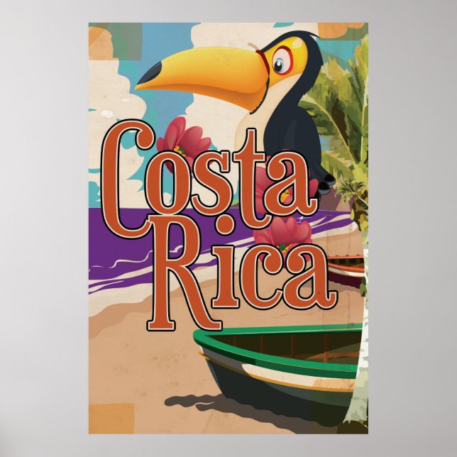 Costa Rica vintage-resor affisch (Framsidan)