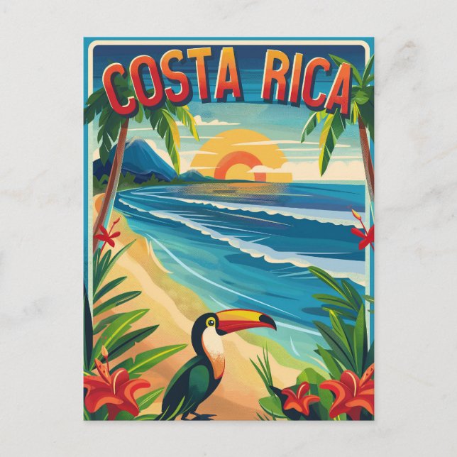 Costa Rica vintage resor Vykort (Framsida)