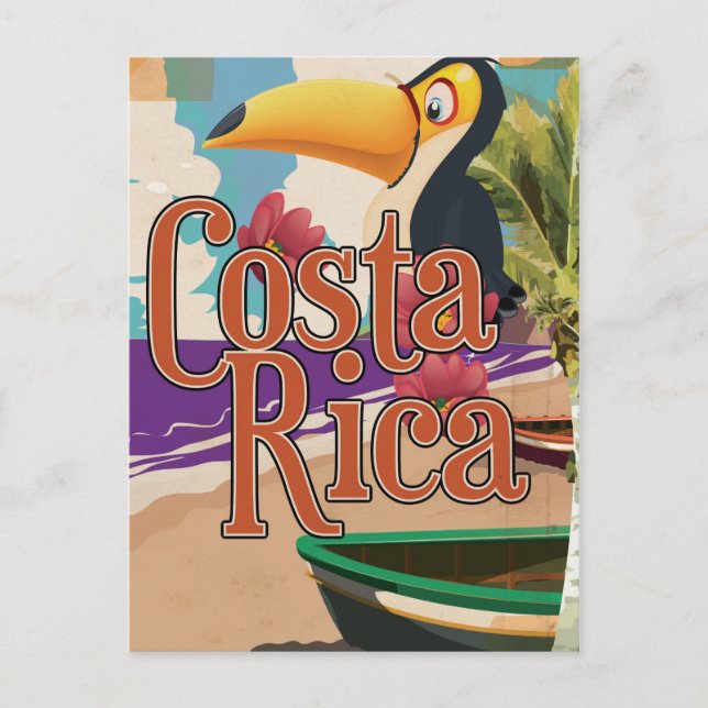 Costa Rica vintage-resoraffisch Vykort (Framsida)