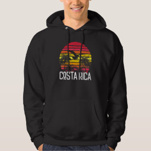 Costa Rica Vintage Retro Beach Handflatan Träd Sur Hoodie