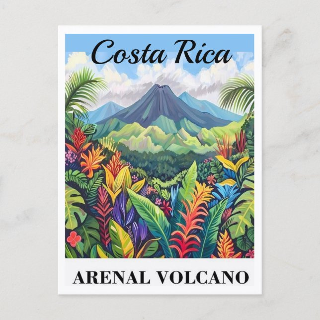 Costa Rica Vulkan vykort (Framsida)