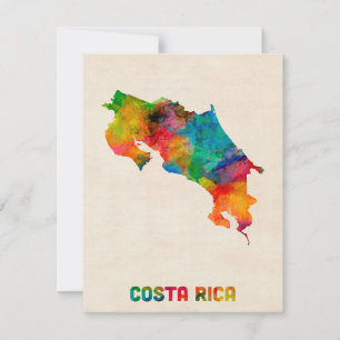 Costa Rica Watercolor Karta