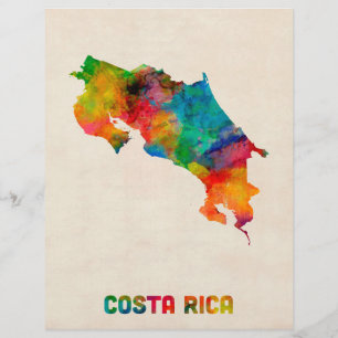Costa Rica Watercolor Karta