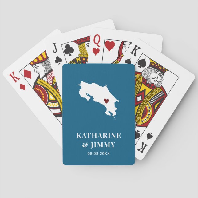Costa Rica Wedding Favor Deck of Cards, Karta Casinokort (Baksidan)