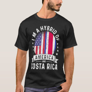 Costa Rican American Patriot Grown Flagga Humor T Shirt