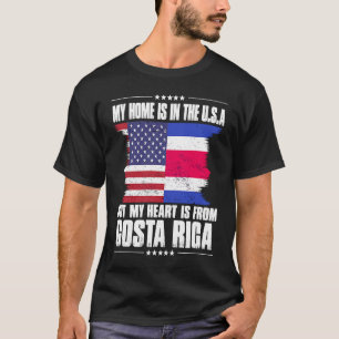 Costa Rican American Patriot Grown Proud Home Hear T Shirt