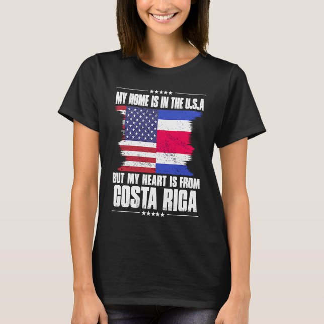 Costa Rican American Patriot Grown Proud Home Hear T Shirt (Framsida)