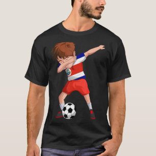 Costa Rican Dabbing Soccer Boy Costa Rica Flagga F T Shirt