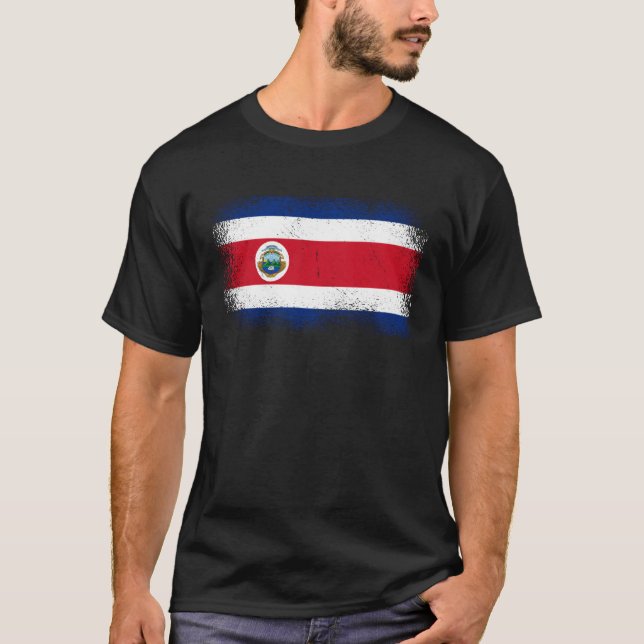 Costa Rican Flag Costa Rica  1 T Shirt (Framsida)