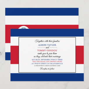 Costa Rican Flagga, Flagga Costa Rica Bröllop Inbjudningar