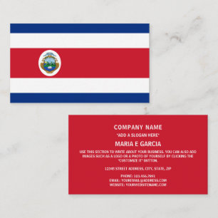 Costa Rican Flagga, Flagga Costa Rica Visitkort