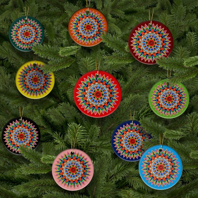 Costa Rican Oxcartjul Ornament (Colorful Ornaments created from a design found on Oxcart wheels in Costa Rica)