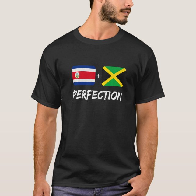 Costa Rican Plus Jamaican Perfection Mix Flagga He T Shirt (Framsida)