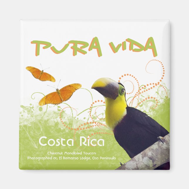 Costa Rican Pura Vida Magnet (Framsidan)