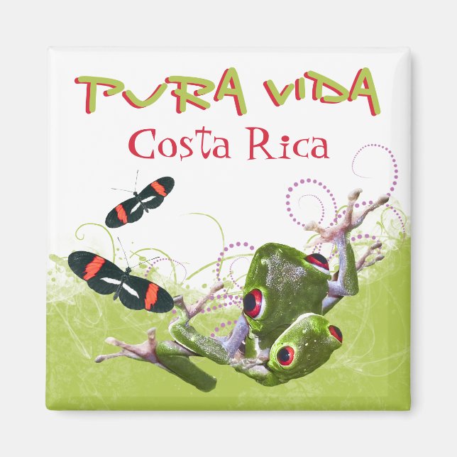 Costa Rican Pura Vida Magnet (Framsidan)