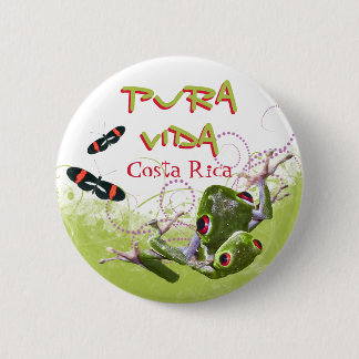 Costa Rican Pura Vida Träd Frog Button Knapp