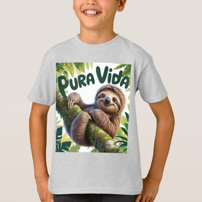 costa rican sloth bear T- shirt T Shirt (Framsida)