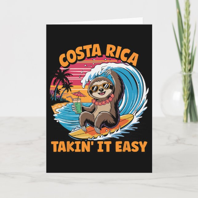Costa Rican Vida Surfer Take It Easy Costa Rica Sl Kort (Framsida)