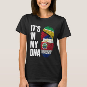 Costa Ricansk och Guyansk mix DNA Flagga Arv T Shirt