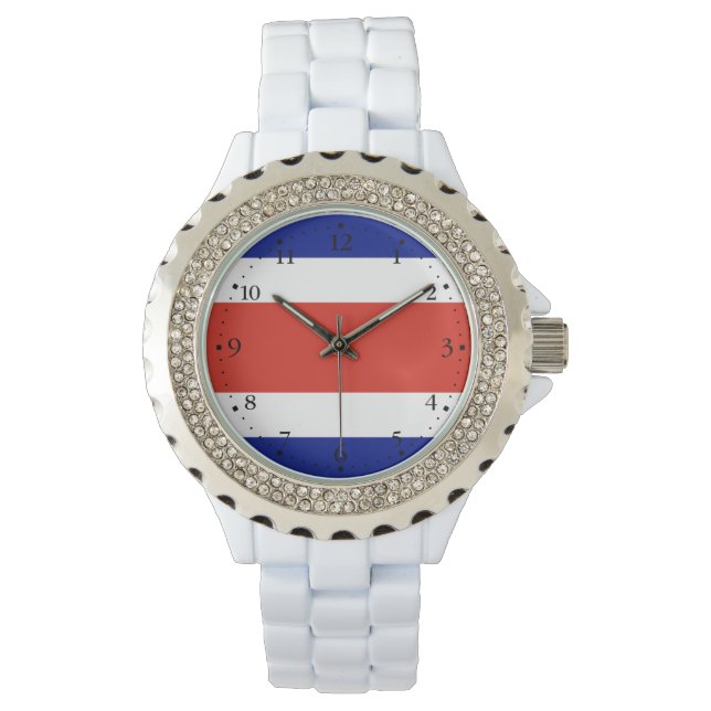 Costa Ricas civila flagga Armbandsur (Framsida)