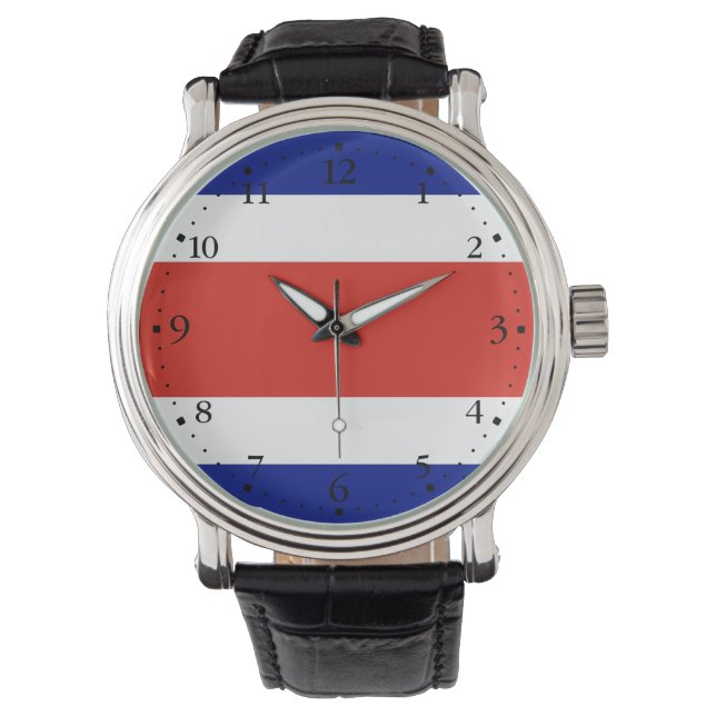 Costa Ricas civila flagga Armbandsur (Framsida)