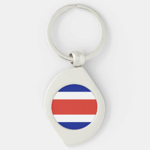Costa Ricas civila flagga Swirl Silverfärgad Nyckelring