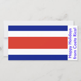 Costa Ricas flagga, God Jul från Costa Rica Julkort